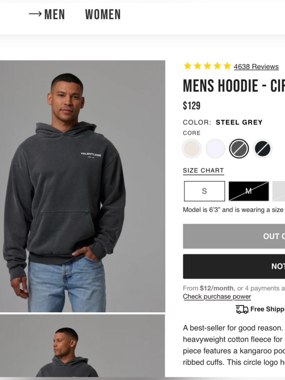 TALENTLESS Scott disick men’s hoodie circle design medium cotton heavyweight